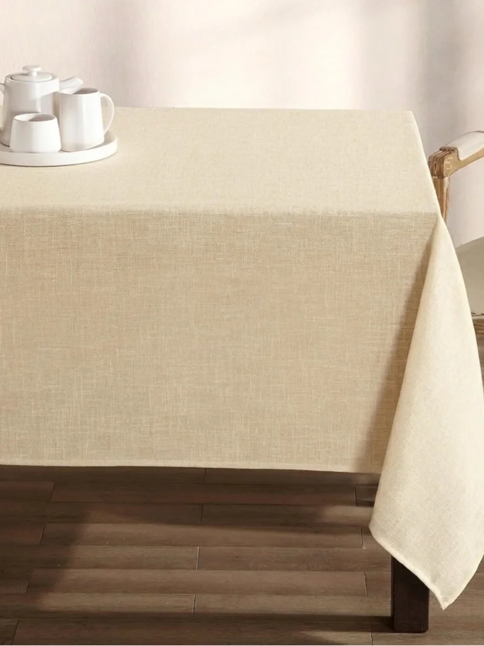 Laura Ashley Harper Yellow Textured Tablecloth 60x84 Easy Care Rectangular